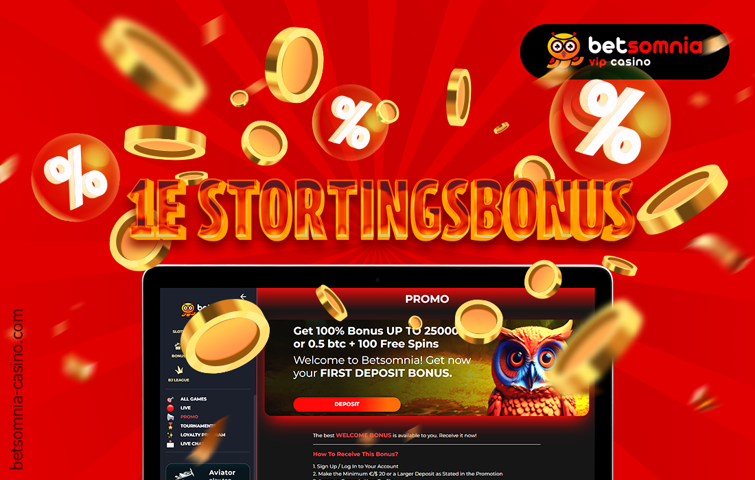 Gebruikers uit Nederland kunnen profiteren van de eerste stortingsbonus bij Betsomnia Casino voor de beste spelervaring