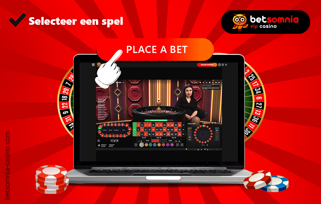 Bij Betsomnia Casino kan de gebruiker live games bekijken en inzetten plaatsen