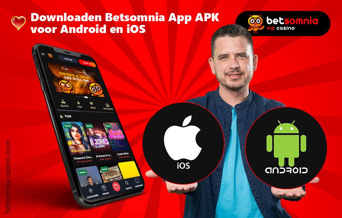 Betsomnia Casino biedt Nederlandse gebruikers een gratis mobiele app voor Android en iOS