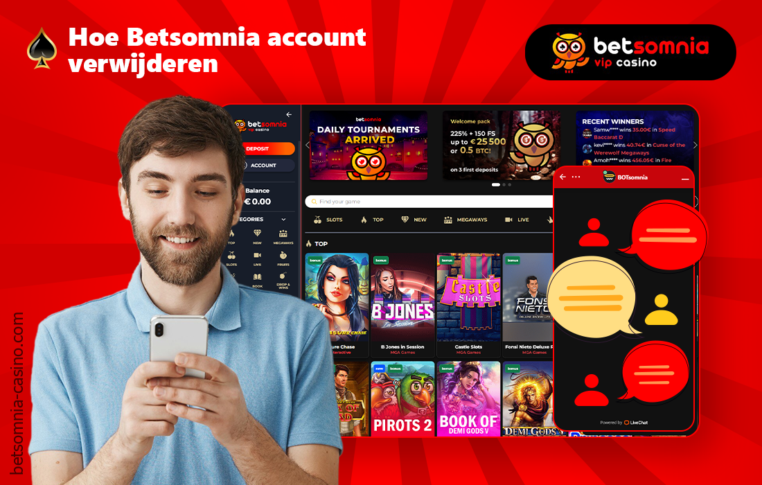 Bij Betsomnia Casino heeft u de mogelijkheid om uw account te bevriezen door te schrijven naar support chat