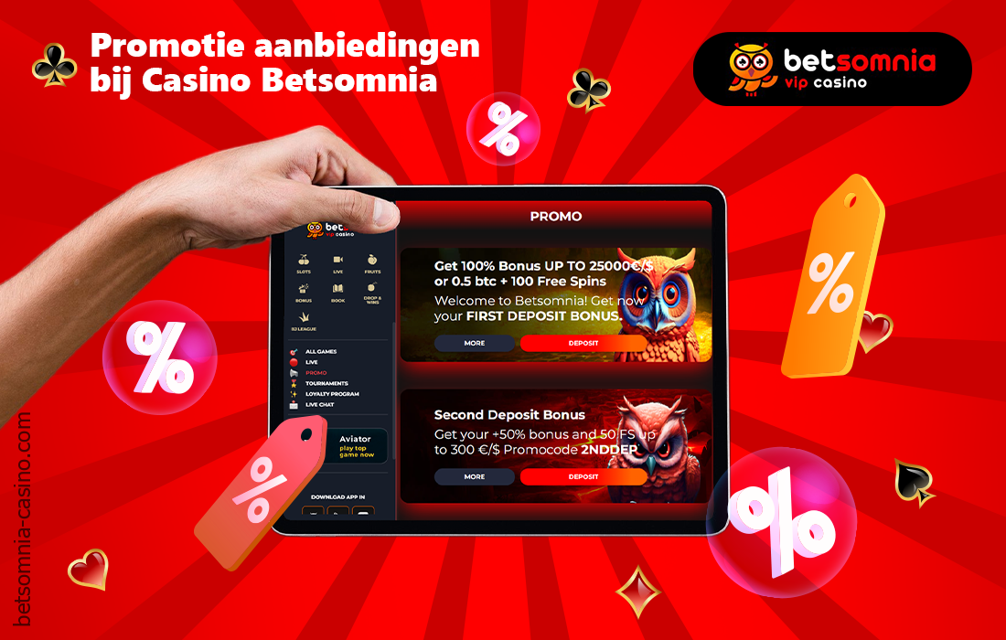 Er zijn tal van bonusprogramma's beschikbaar voor het beste spel bij Betsomnia online casino