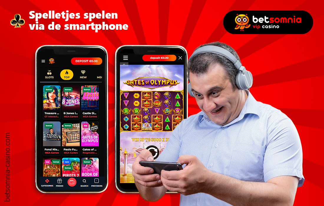 Gebruikers uit Nederland kunnen gebruik maken van de gratis mobiele Betsomnia casino app