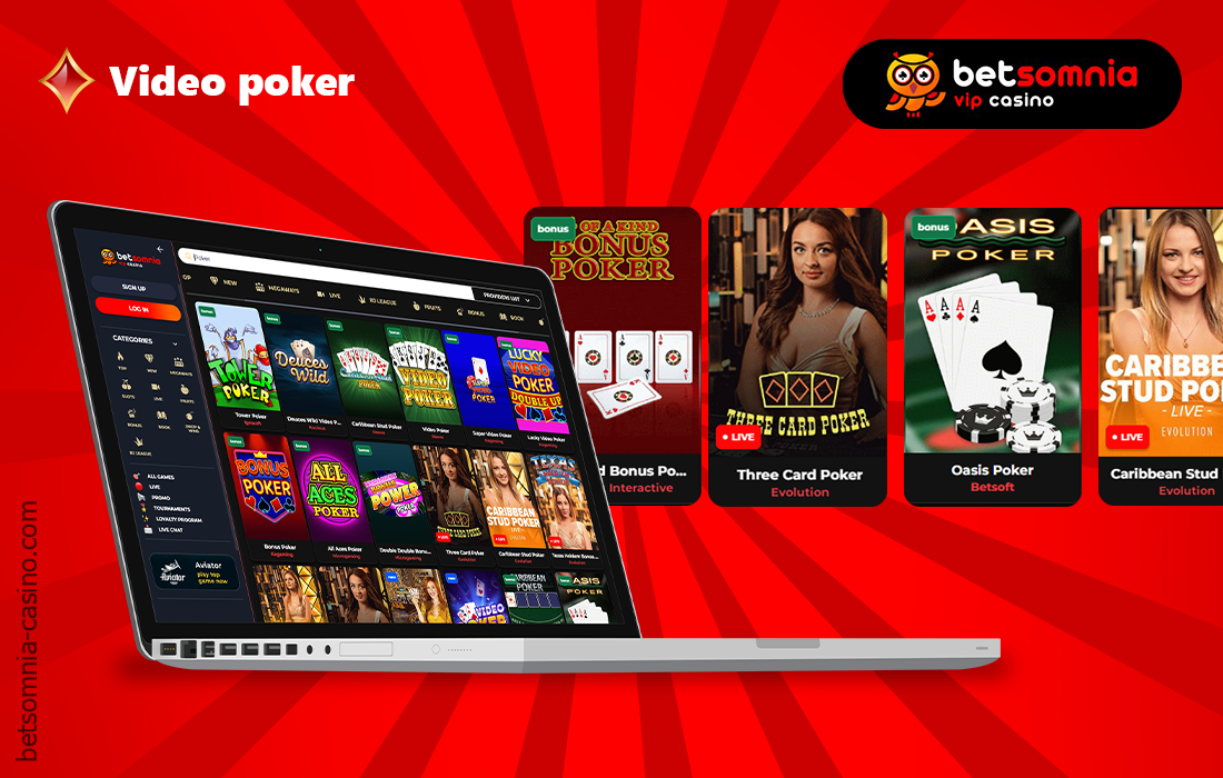 Betsomnia online casino biedt een grote selectie van video pokers naar ieders smaak