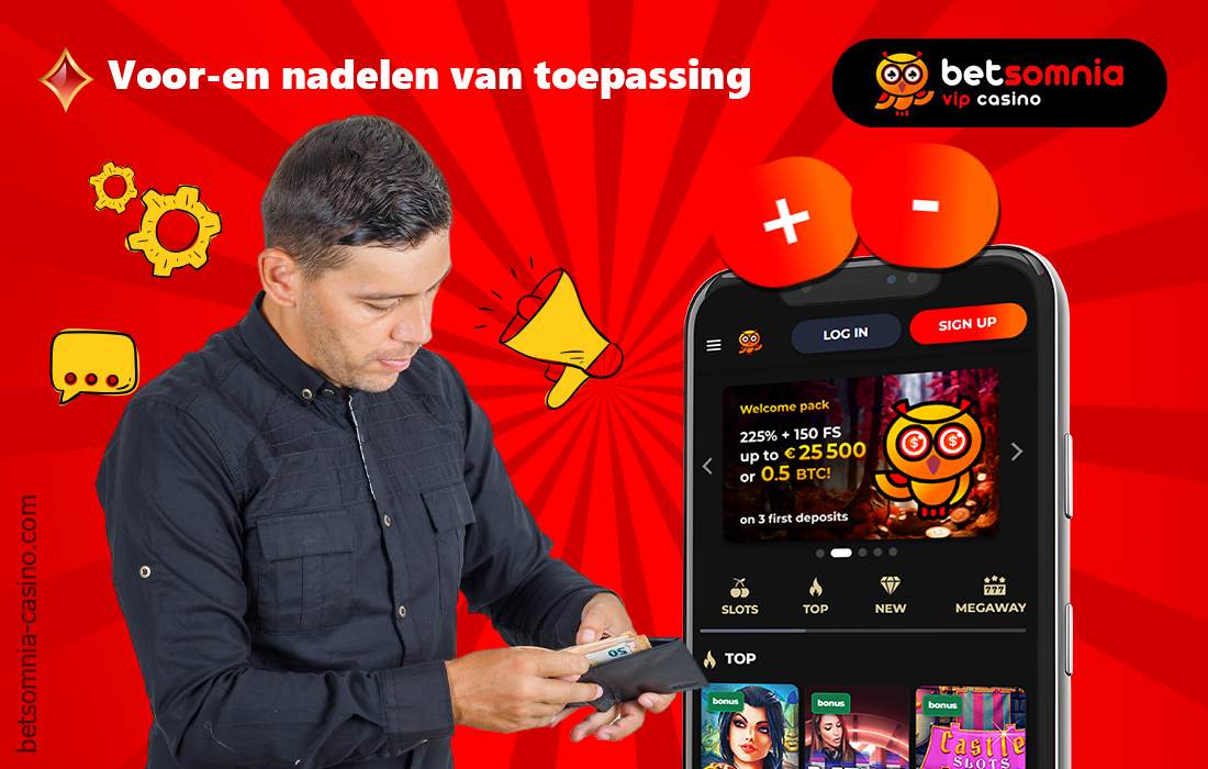 De mobiele app van Betsomnia online casino heeft veel voordelen te bieden